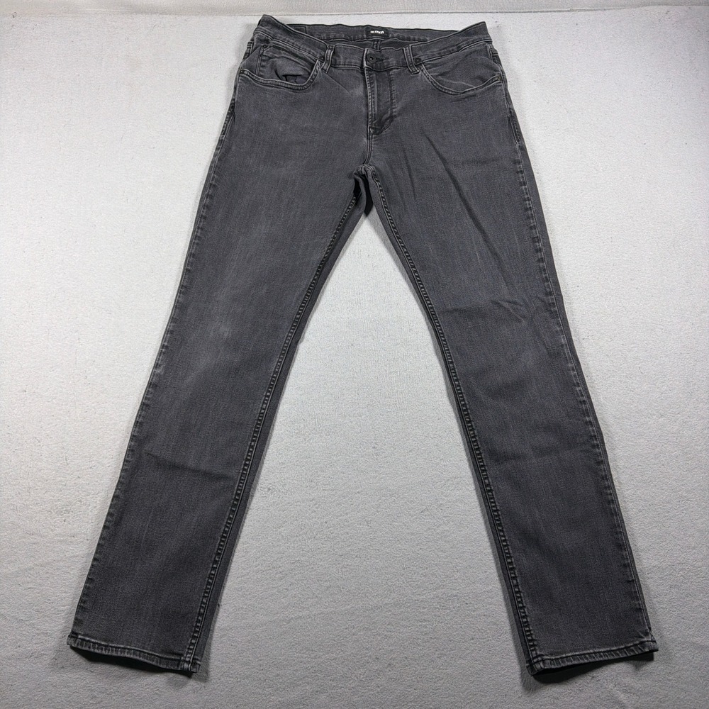Hudson Blake Slim Straight Jeans Men Size 34‎ Faded Black Denim Pants Casual